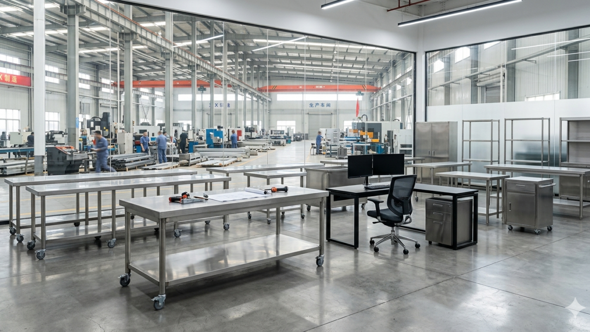 Muebles de metal y mesas de acero fabricadas en China para importar a Ecuador